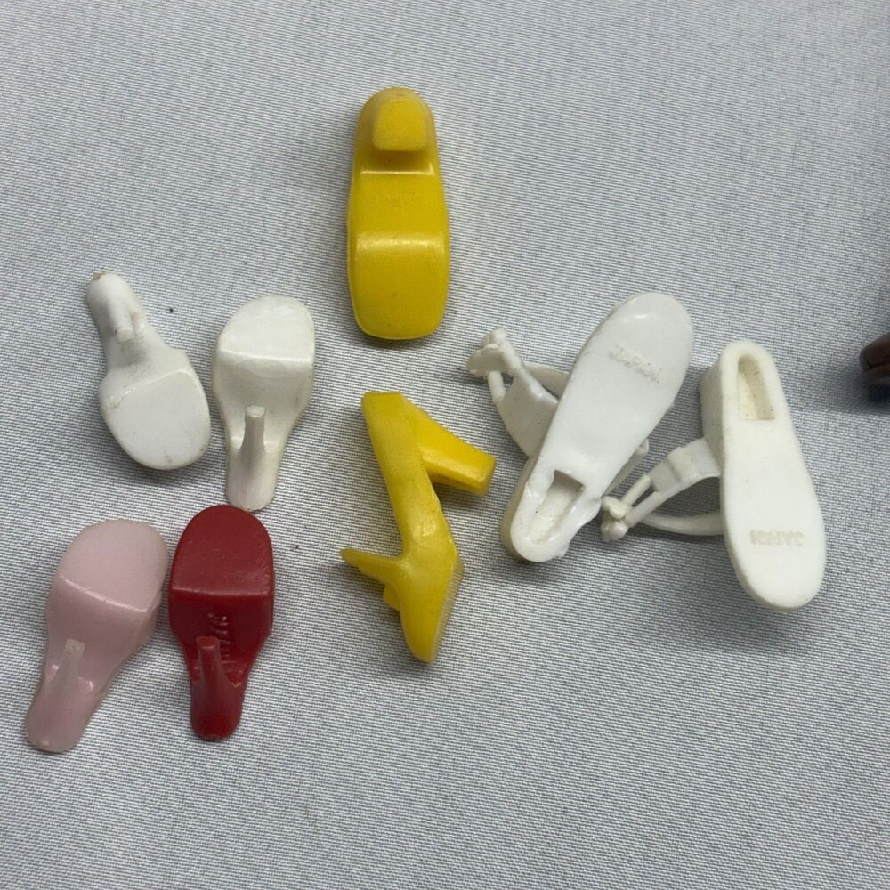 Vtg Barbie Doll Shoes Boots Accessories Lot Stockings Curlers Heels Brushes - Picture 6 of 8